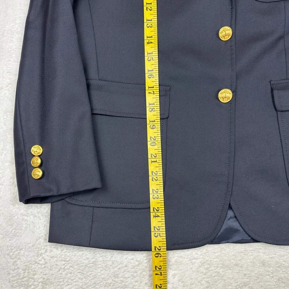 Brooks Brothers Boys Navy Blue Loro Piana Super‎ 120s Wool Blazer Jacket Size 16